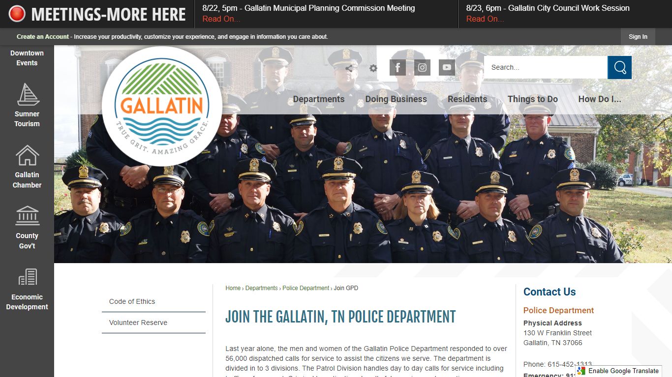 Join THE GALLATIN, TN POLICE dEPARTMENT | Gallatin, TN