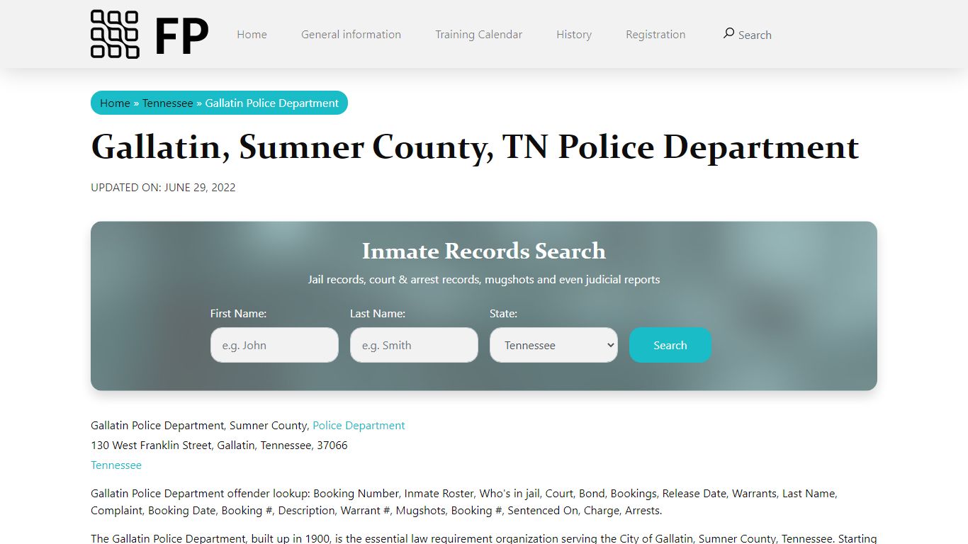 Gallatin, TN Police - City Jail Inmates, Arrests